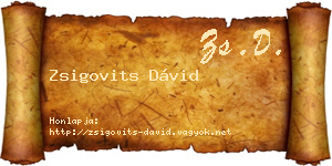 Zsigovits Dávid névjegykártya